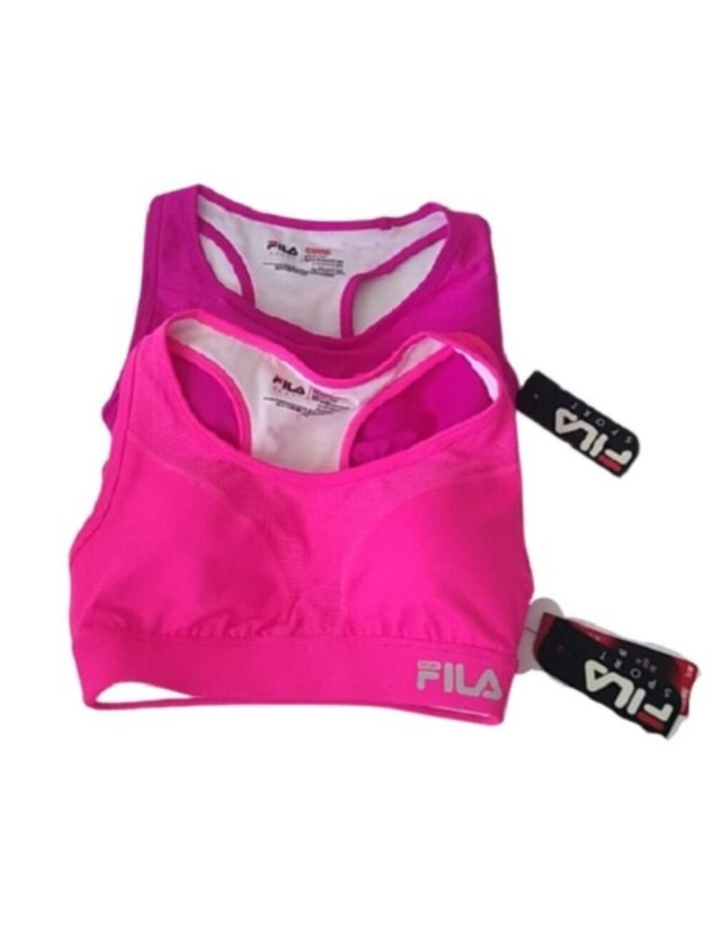 Fila Sport Performance Running Bras, Shades 0f Pink, set 2, Size XS